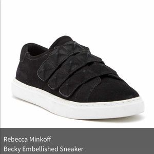 Rebecca Minkoff Black Suede Embellished Sneakers🖤